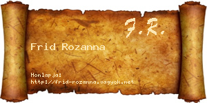 Frid Rozanna névjegykártya